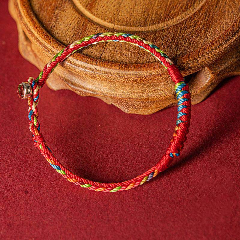 Buddha Stones Handmade Five Color Thread Protection Bracelet