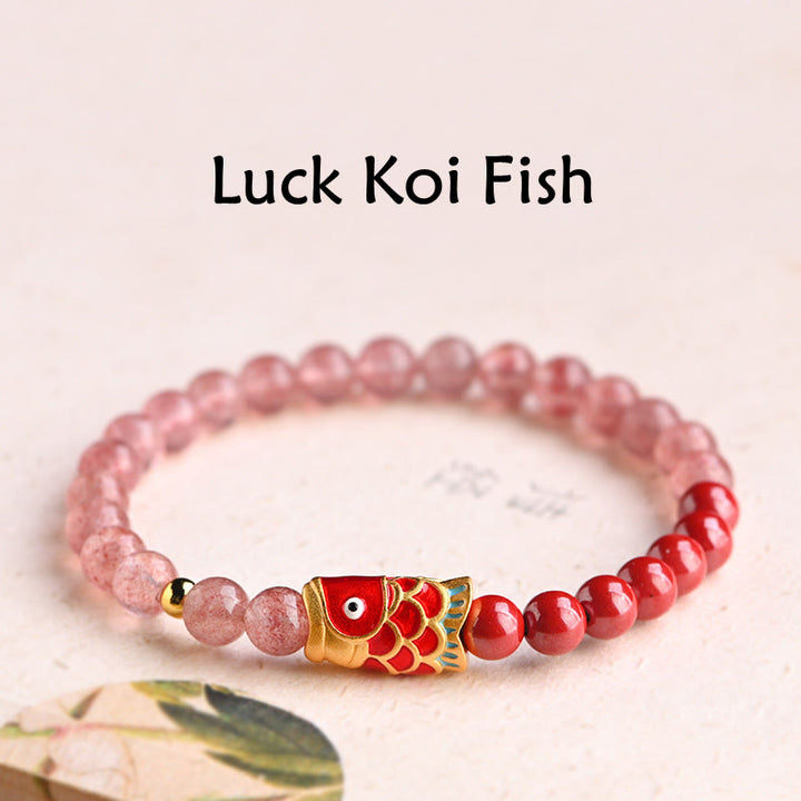 FREE Today: The Wealth and Prosperity Koi Fish Quartz Cinnabar Lucky Healing Bracelet