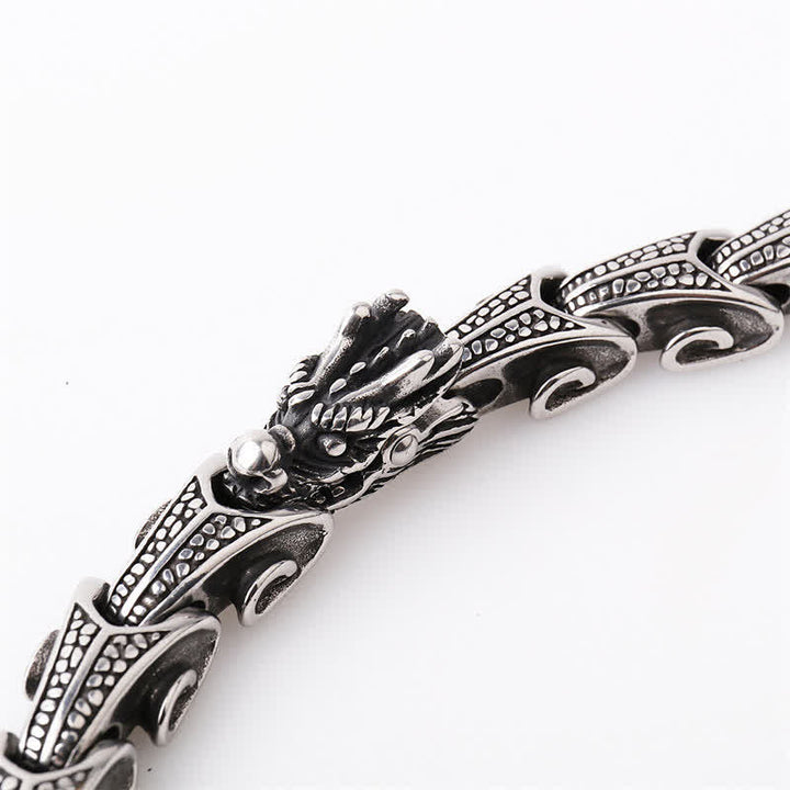 Dragon Pattern Titanium Steel Protection Necklace Pendant Bracelet