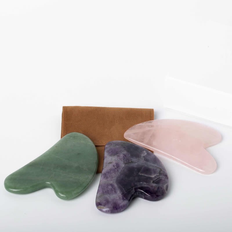 Natural Gemstone Crystal Love Heart Gua Sha Board Gua Sha Tool (Extra 30% Off | USE CODE: FS30)