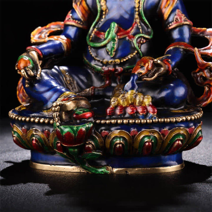 Yellow Jambhala Bodhisattva Figurine Serenity Copper Statue Home Decoration