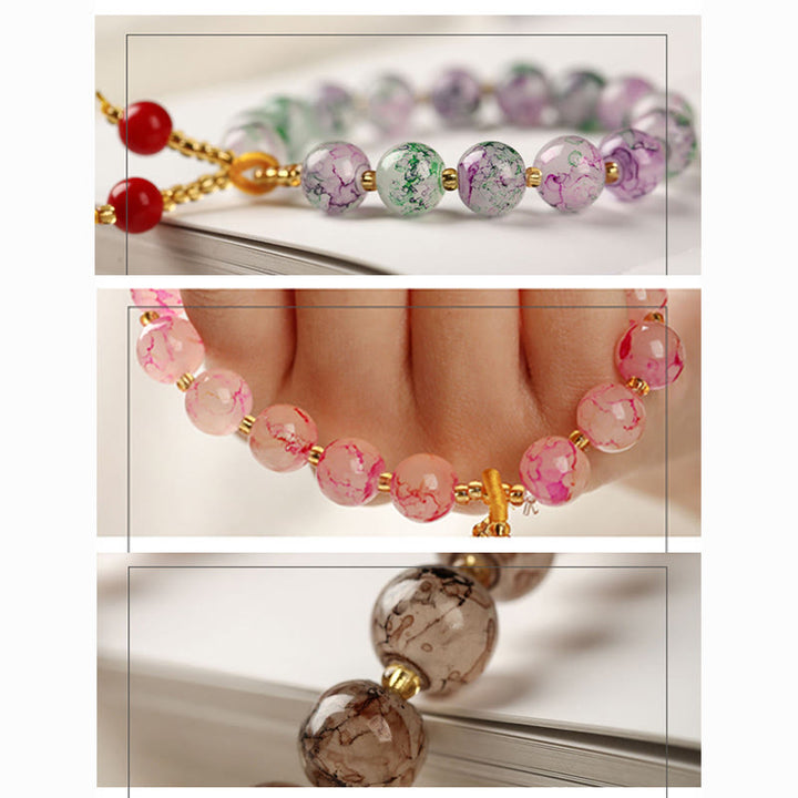 Buddha Stones Liuli Glass Bead Blessing Harmony Bracelet