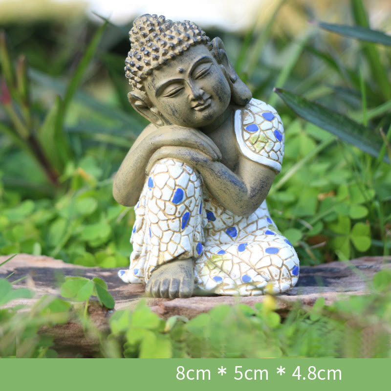 Meditating Zen Buddha Serenity Resin Statue Figurine Home Decoration