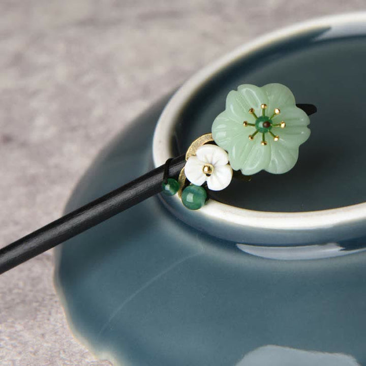 Green Aventurine Flower Agate Positivity Hairpin Decoration