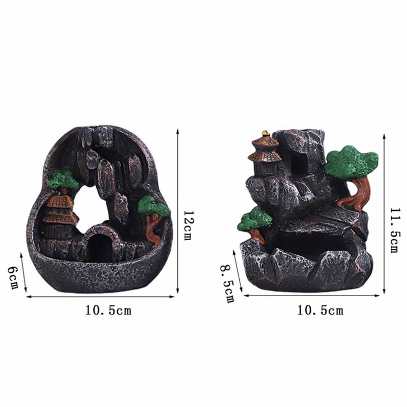 Mountain Bridges Pattern Meditation Resin Backflow Incense Burner