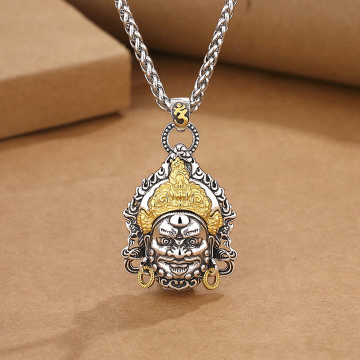 Buddha Stones Yellow God of Wealth Amulet Copper Luck Necklace Pendant