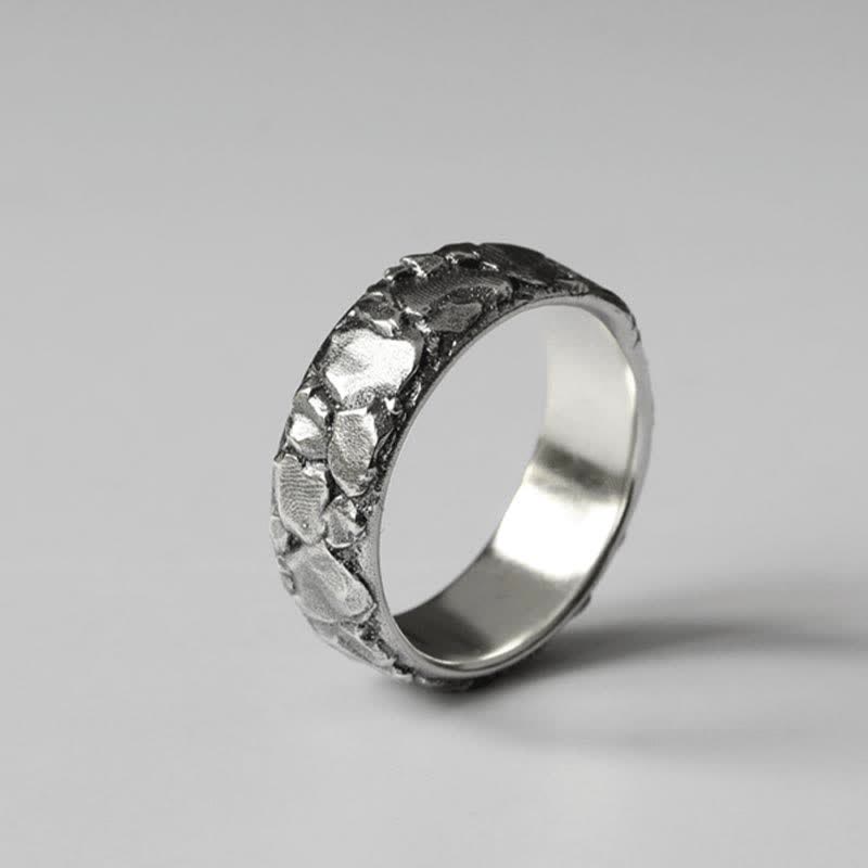 Rock Pattern Luck Blessing Copper Ring