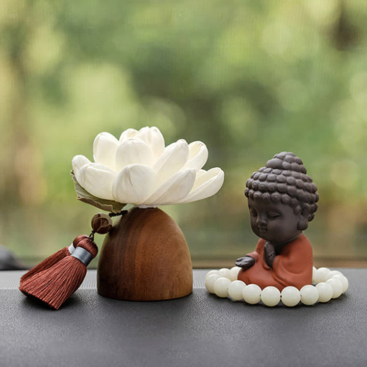 Black Peach Wood Buddha Flower Calm Cure Decorations