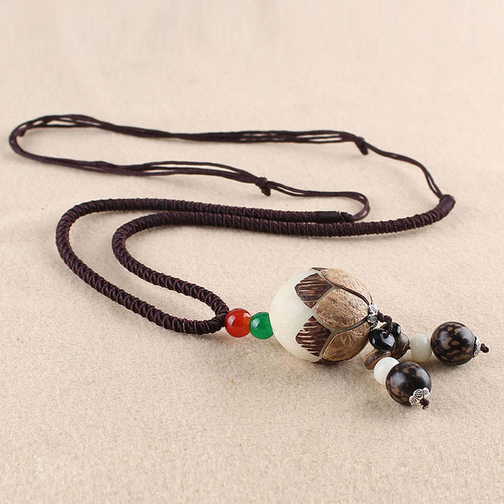 Buddha Stones Bodhi Seed Lotus Wisdom Harmony Necklace Pendant