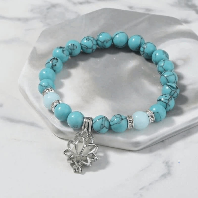 FREE Today: Positive Thinking Tibetan Turquoise Glowstone Luminous Bead Lotus Protection Bracelet