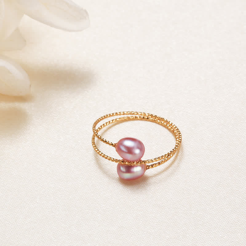 Pearl Happiness Wealth Double Single Ring