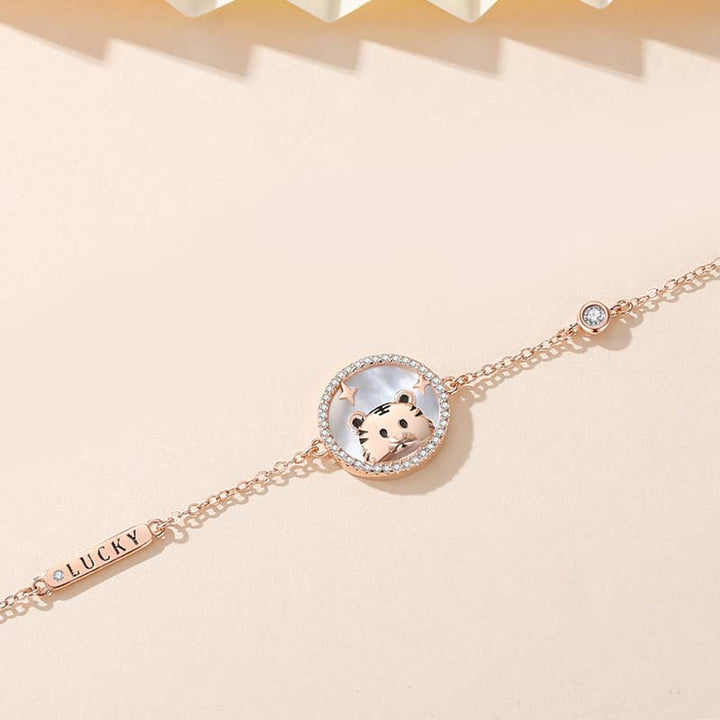 925 Sterling Silver Chinese Zodiac Tiger Lucky Bracelet Necklace (Extra 30% Off | USE CODE: FS30)