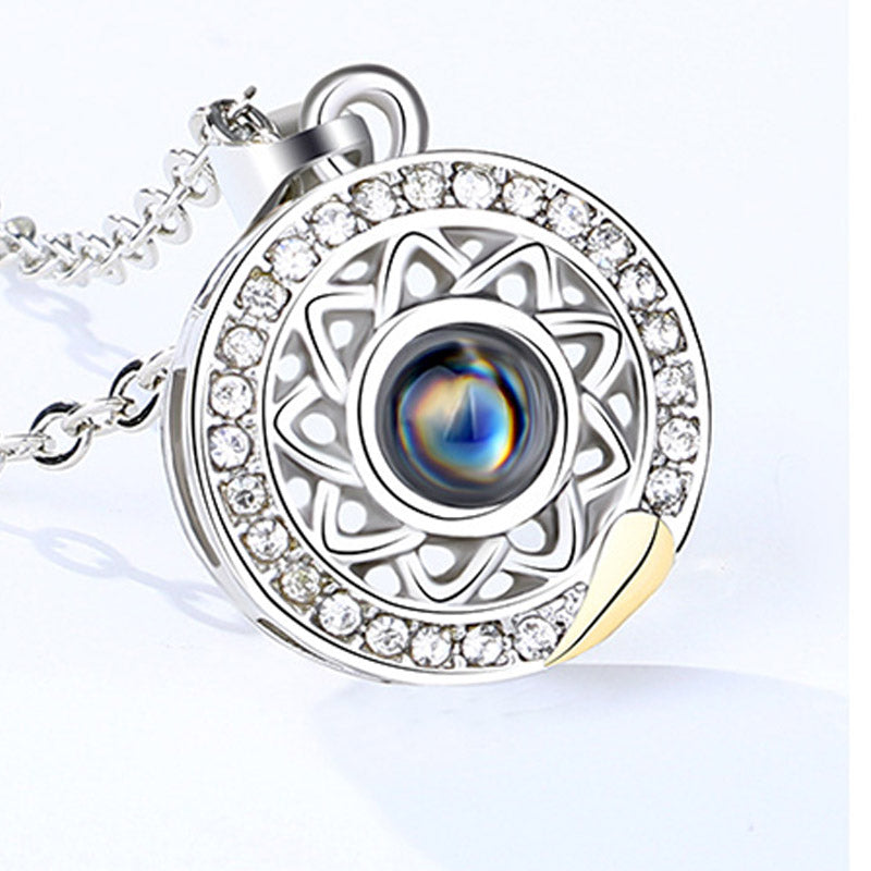 Buddha Stones Magnetic Sun Moon Couple Heart Protection Necklace Pendant