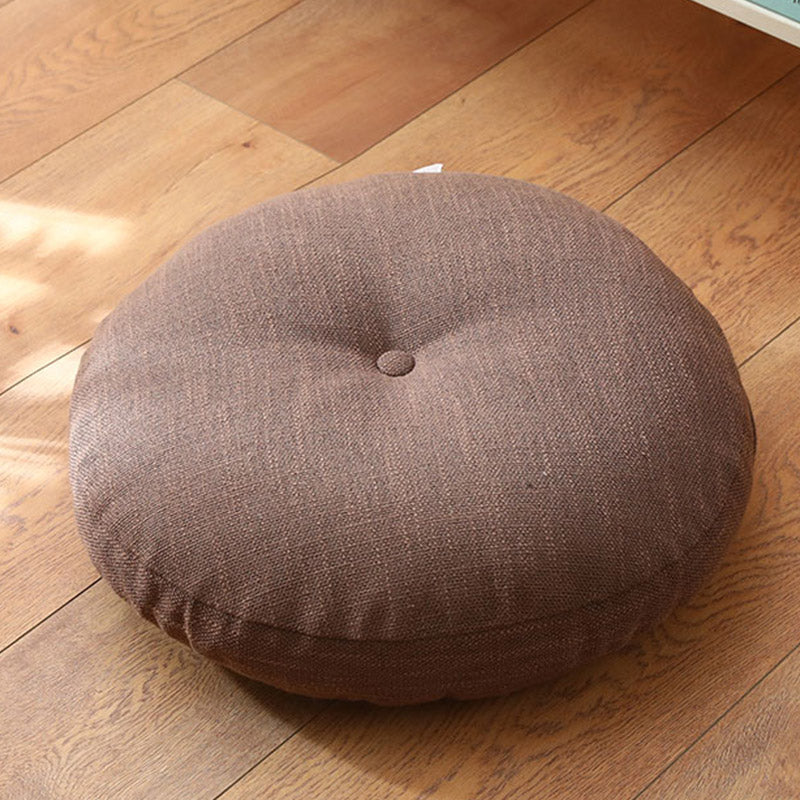 Lotus Simple Pattern Linen Meditation Seat Cushion Home Living Room Decoration