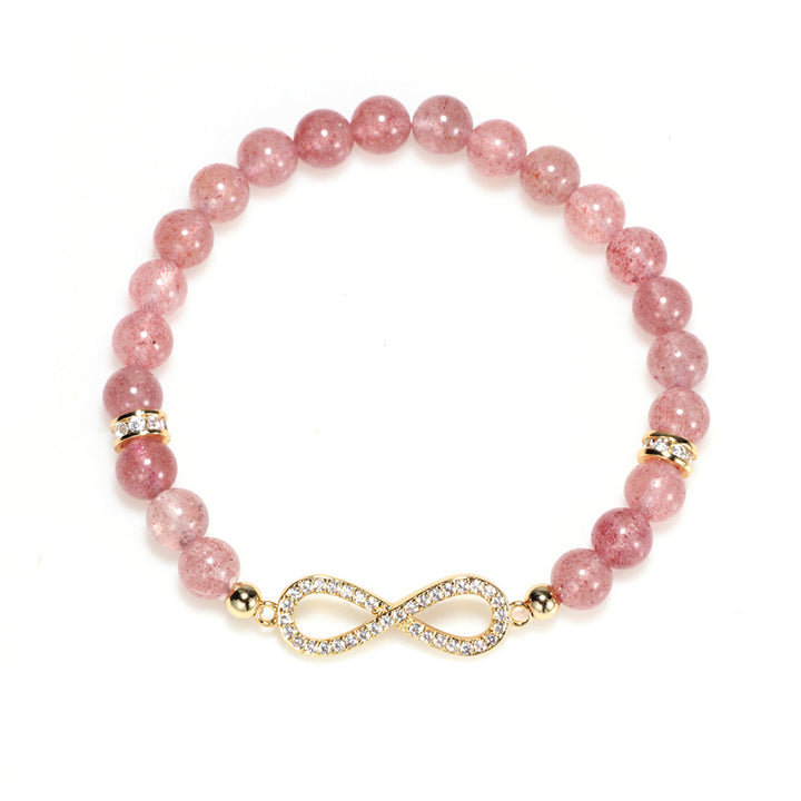 Buddha Stones Natural Strawberry Quartz Positivity Healing Bracelet