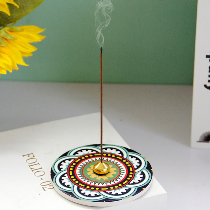 Colorful Pattern Ceramic Blessing Stick Incense Burner