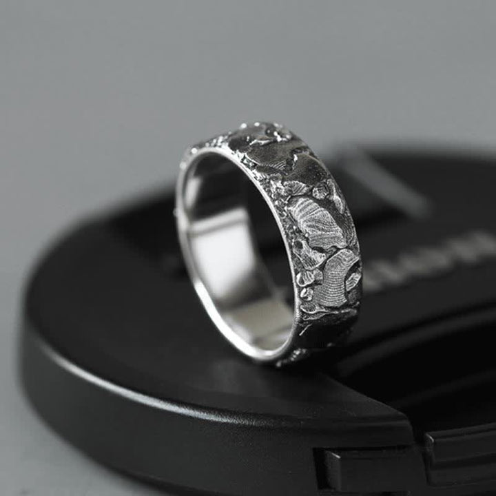 Rock Pattern Luck Blessing Copper Ring