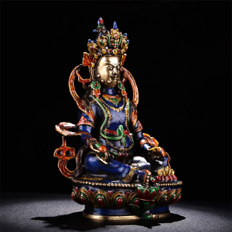 Yellow Jambhala Bodhisattva Figurine Serenity Copper Statue Home Decoration