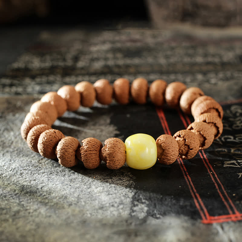 Tibetan Bodhi Seed Turquoise Amber Protection Bracelet