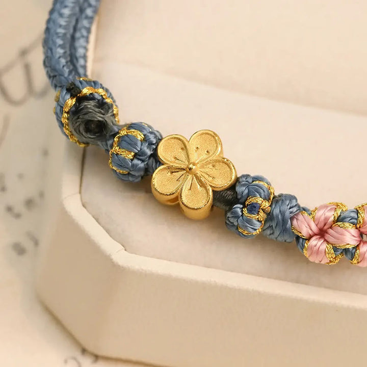 Peach Blossom Design Wealth String Bracelet