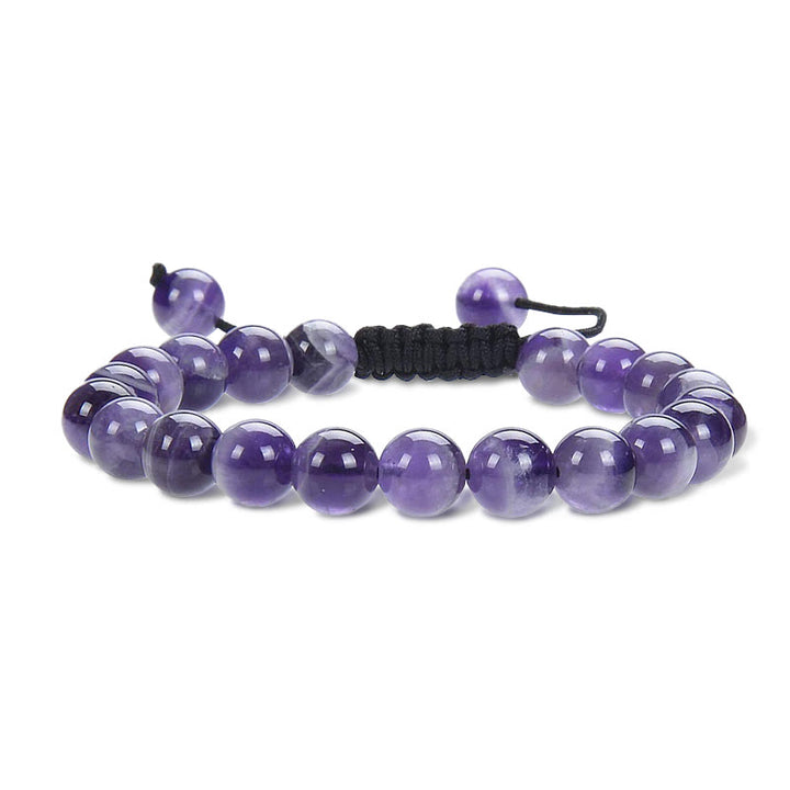 Buddha Stones Natural Healing Power Gemstone Crystal Beads Unisex Adjustable Macrame Bracelet