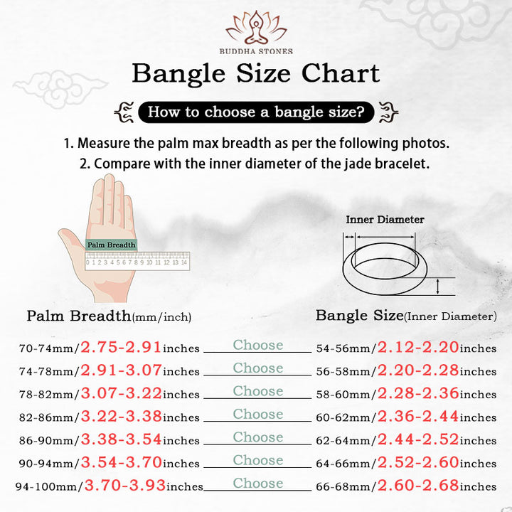 Buddha Stones Natural Jade Abundance Protection Bracelet Bangle