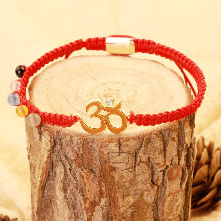 Tibetan Handmade OM Mindfulness Red String Bracelet (Extra 40% Off | USE CODE: FS40)