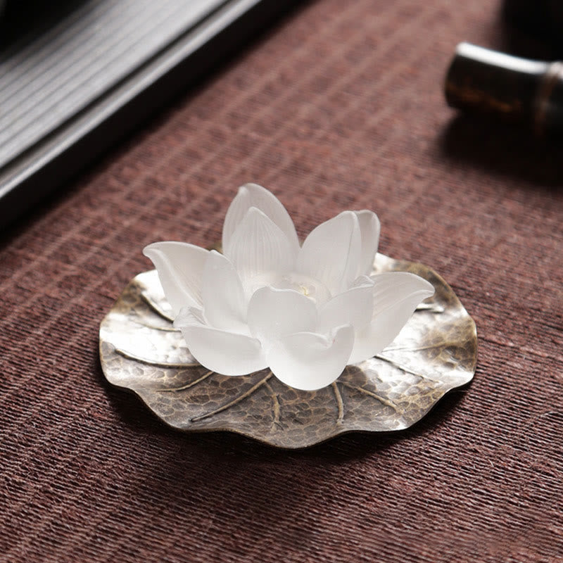 Mini Lotus Liuli Crystal Healing Meditation Stick Incense Burner