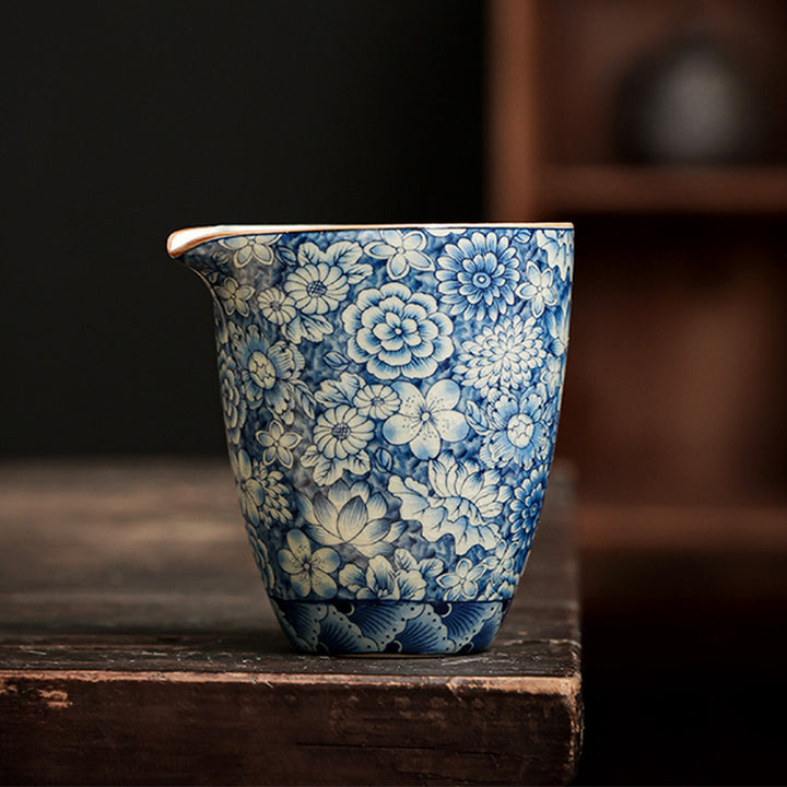 Buddha Stones Blue and White Porcelain Chinese Gongfu Tea Ceramic Kung Fu Teapot Cup Tea Filter Canister