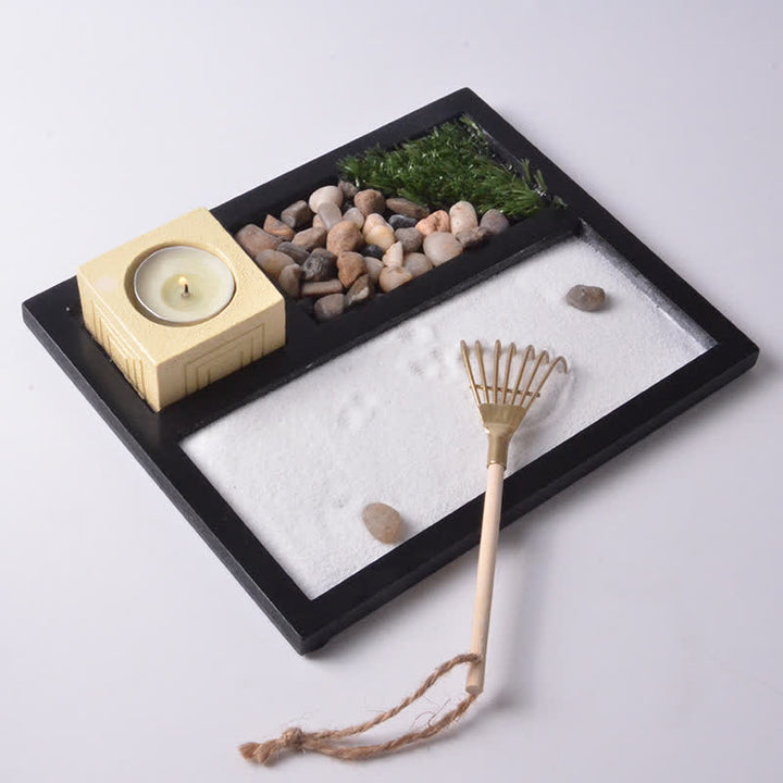 Buddha Stones Grass Rocks Landscape Enlightenment Meditation Zen Garden Home Decoration