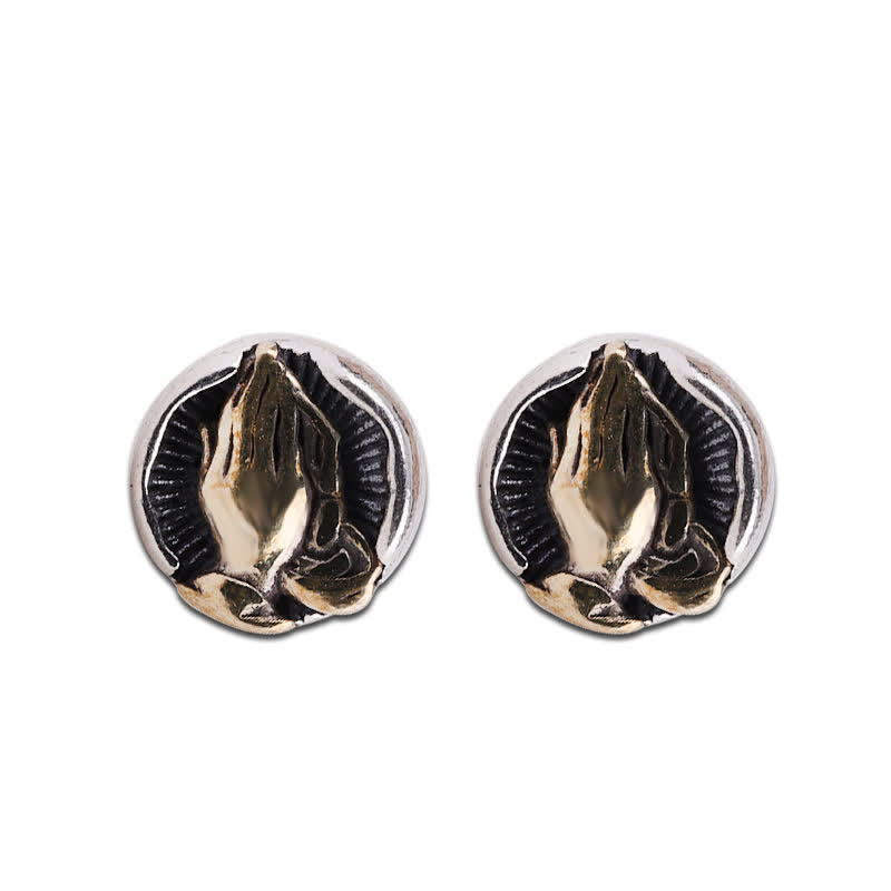 925 Sterling Silver Namaste Equality Stud Earrings