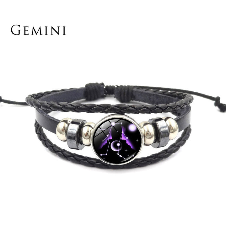 Buddha Stones 12 Constellations of the Zodiac Moon Protection Bracelet