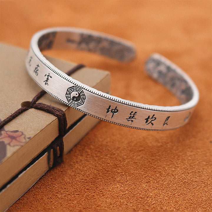 999 Sterling Silver Bagua Yin Yang Balance Bracelet