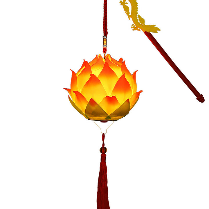 DIY Lotus Flower Dragon Lantern Tassel Lamp Decoration