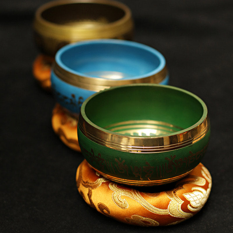 Tibetan Meditation Sound Bowl Handcrafted for Healing and Mindfulness Support Protection Singing Bowl Set