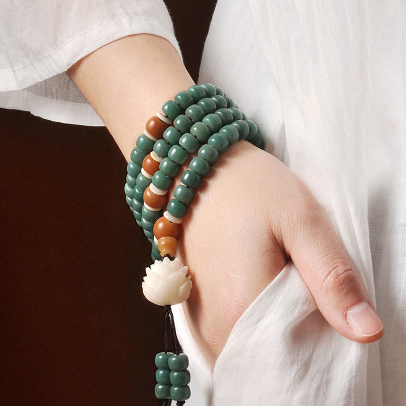 Buddha Stones Lotus Cyan Bodhi Seed Success Bracelet