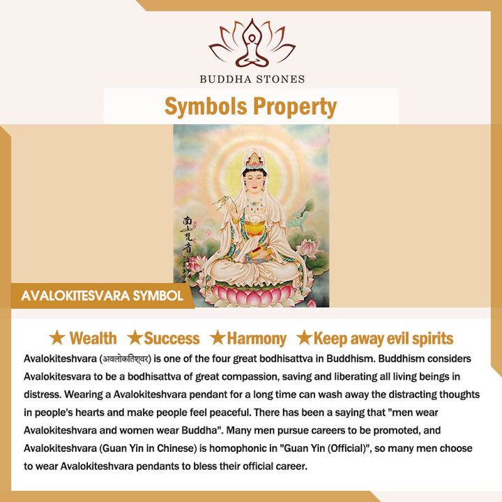 Four-armed Avalokitesvara Natural Jade Amulet Blessing String Necklace
