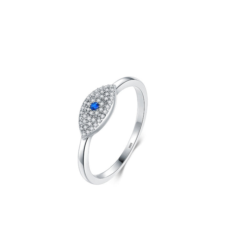 925 Sterling Silver Evil Eye Zircon Protection Ring