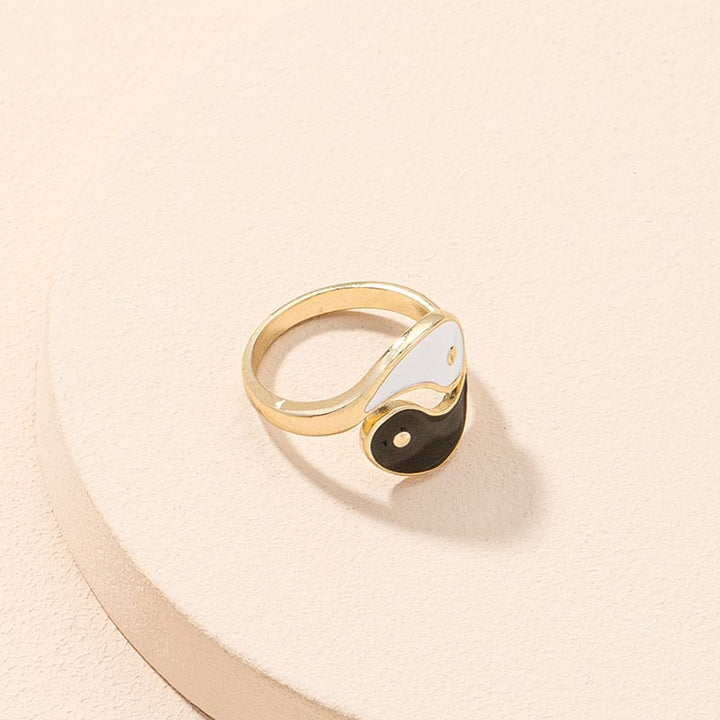 Yin Yang Symbol Adjustable Blessing Couple Ring