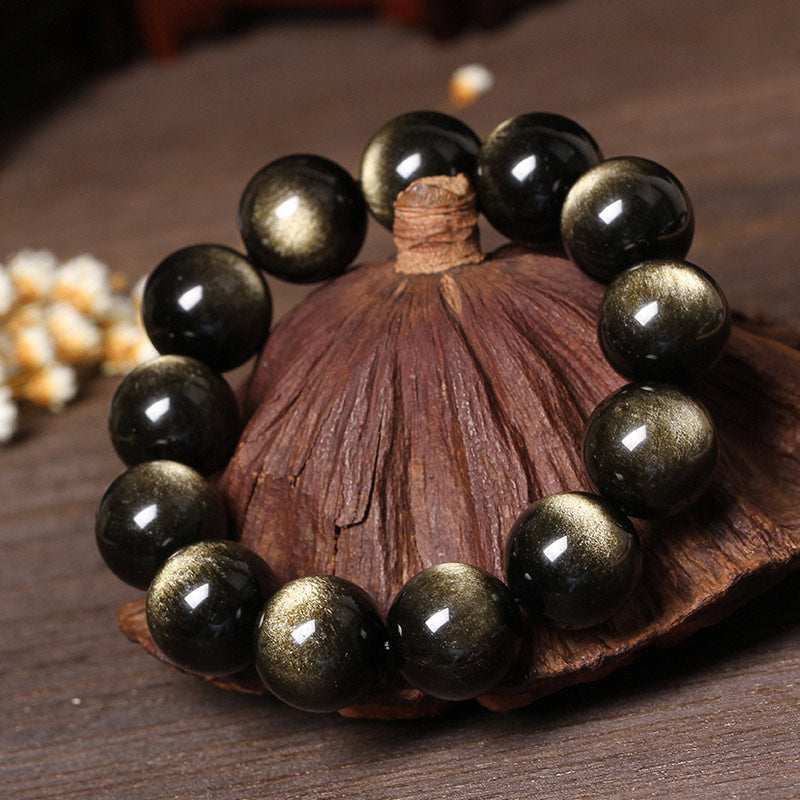 Buddha Stones Tibetan Obsidian Purification Bracelet