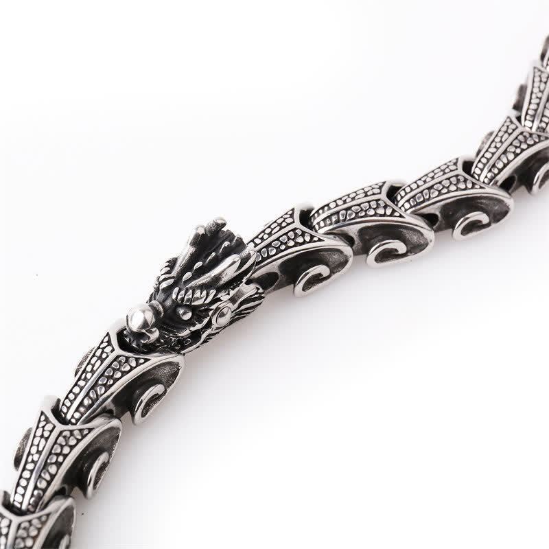 Dragon Pattern Titanium Steel Protection Necklace Pendant Bracelet