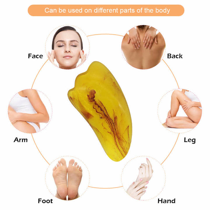 7Pcs Resin Amber Gua Sha Board Massage Scraping Tool Sett (Extra 30% Off | USE CODE: FS30)