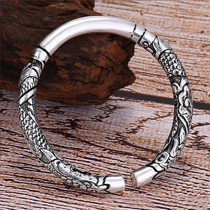 Dragon Auspicious Clouds Luck Protection Bracelet Adjustable Bangle