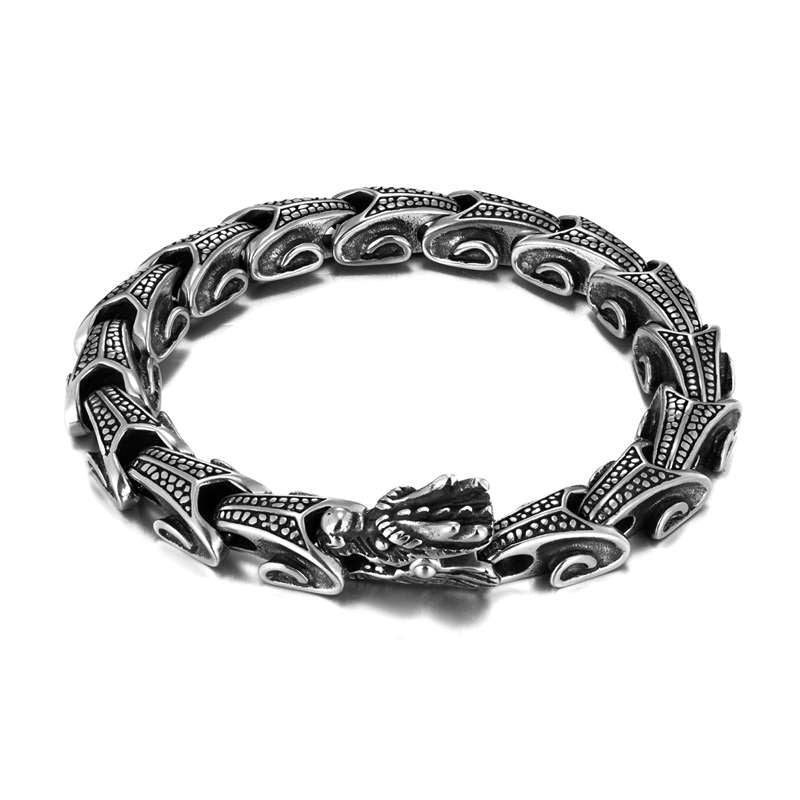 Dragon Titanium Steel Luck Bracelet Bangle