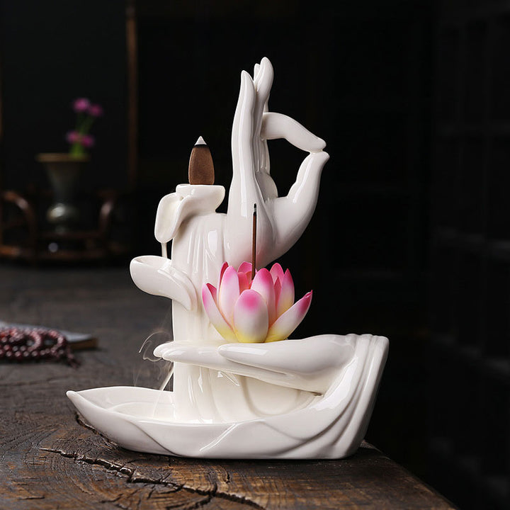 Tibetan Lotus Blessing Incense Burner Decoration