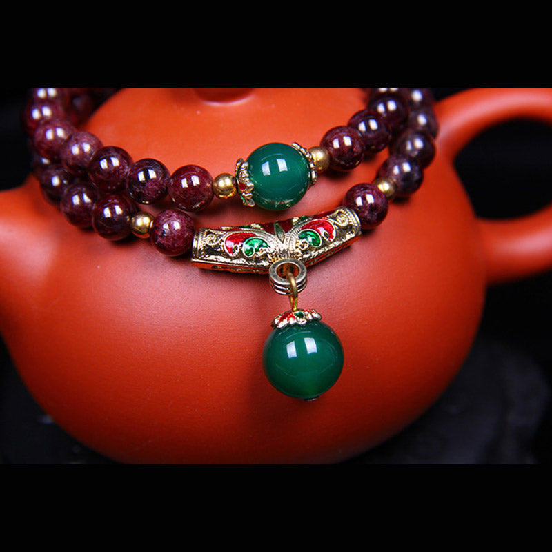 Buddha Stones Natural Garnet Blessing Bracelet