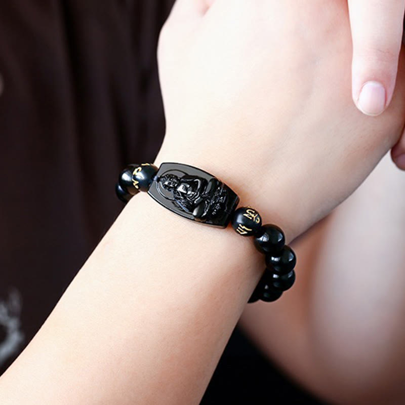 Buddha Stones Chinese Zodiac Obsidian Protection Bracelet (Extra 35% Off | USE CODE: FS35)