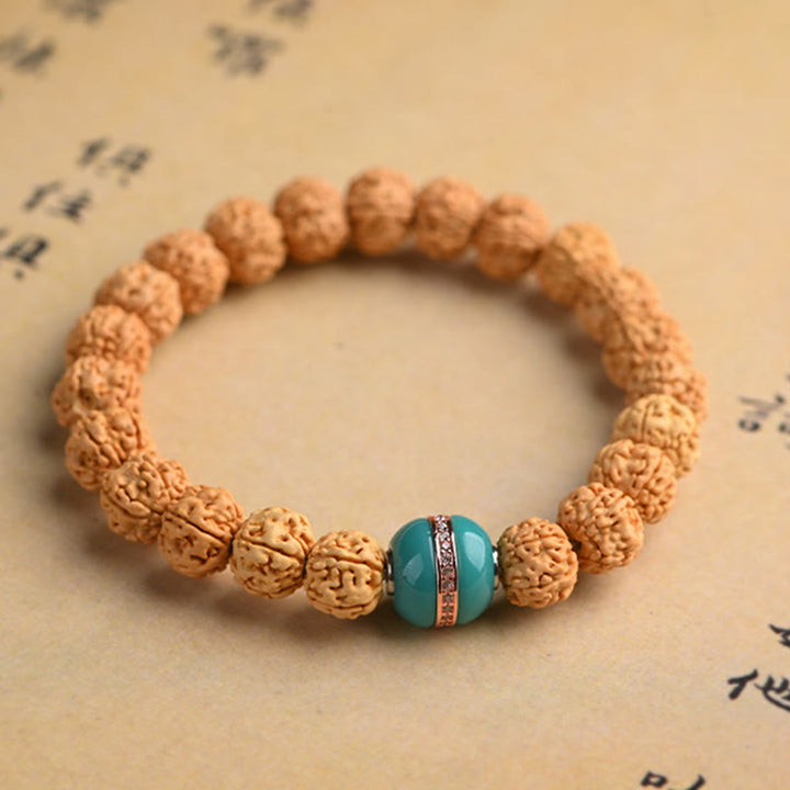 Buddha Stones Tibet Rudraksha Bodhi Seed Wealth Auspiciousness Bracelet