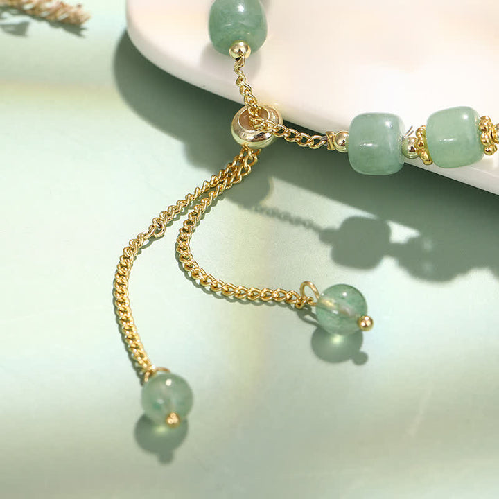 Year of the Rabbit Natural Green Aventurine Luck Bead Bracelet