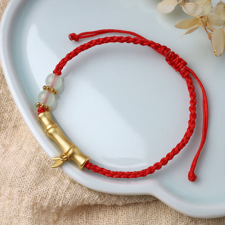 Buddha Stones Bamboo Design Luck Strength Braided Bracelet